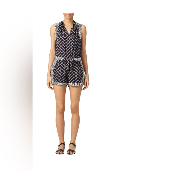 Clarte .Navy Patterned Jumpsuit - Picture 1 of 13